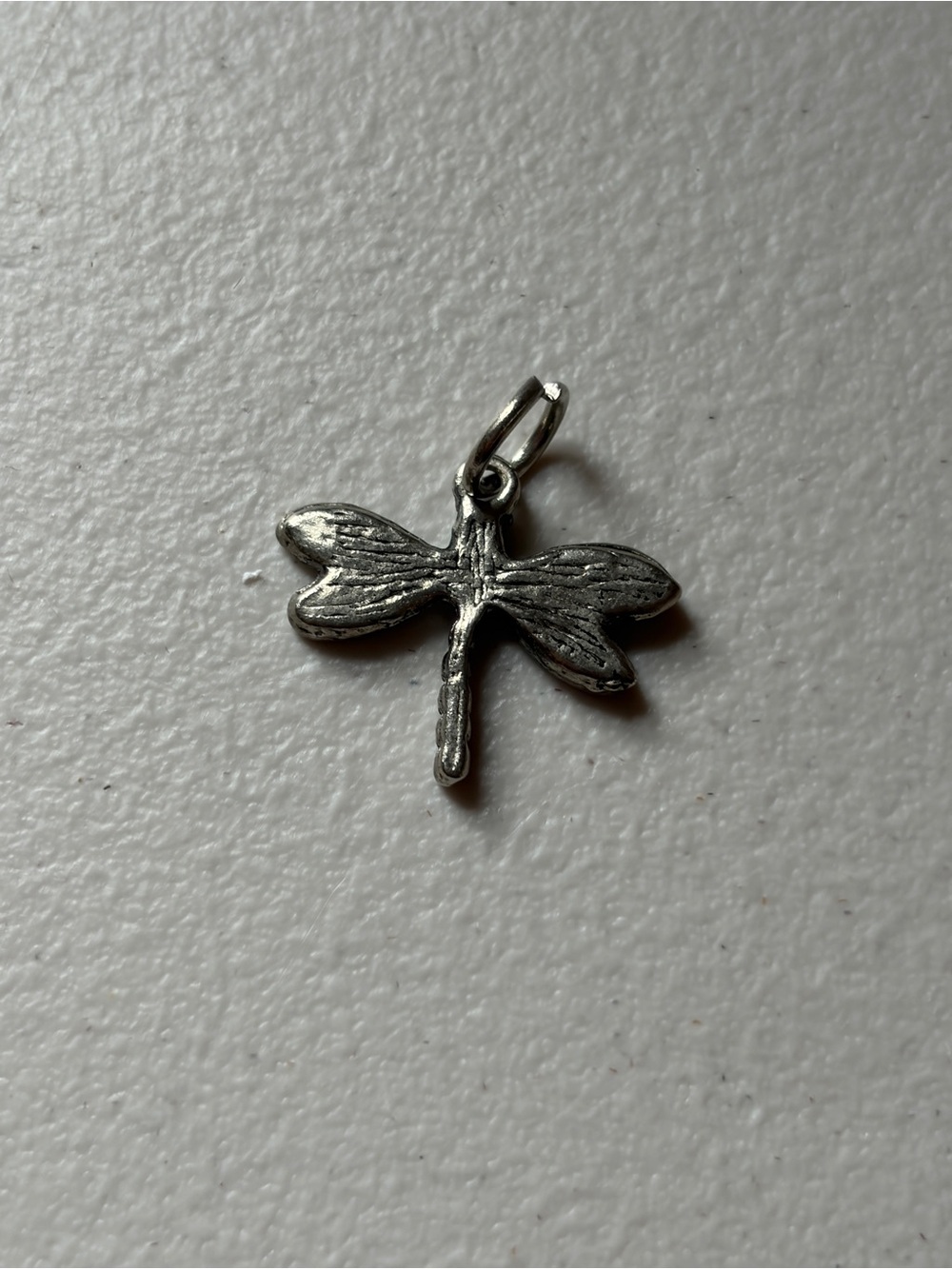 Vintage Dragonfly Pendant Necklace Charm in Silver with CZ Stones - Picture 3 of 3